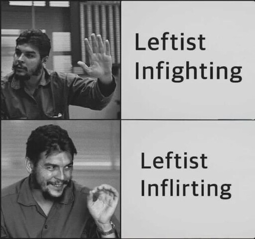 Che Guevara no: "Leftist infighting". Che Guevara yes: "Leftist inflirting"