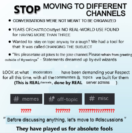 STOP MOVING TO DIFFERENT CHANNELS